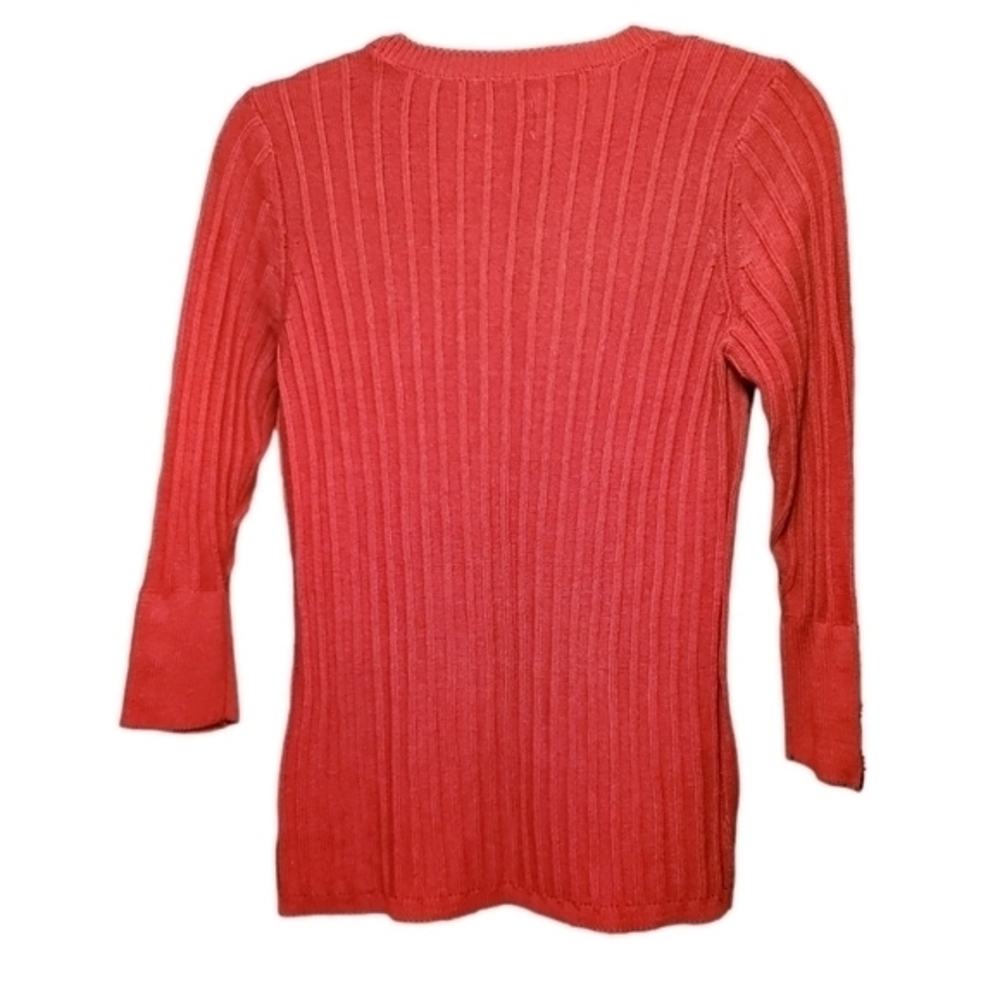 Simply Vera Vera Wang Red Knit Sweater Black Details PM NWT - Picture 2 of 6